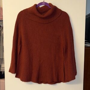 A New Day Rust Orange Knit Poncho Sweater